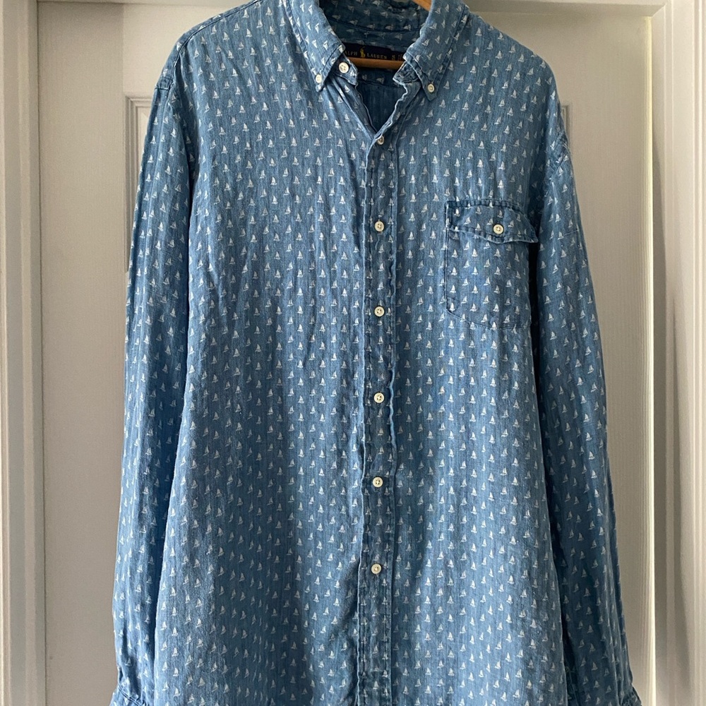 Ralph Lauren Linen Sailboat Button Down